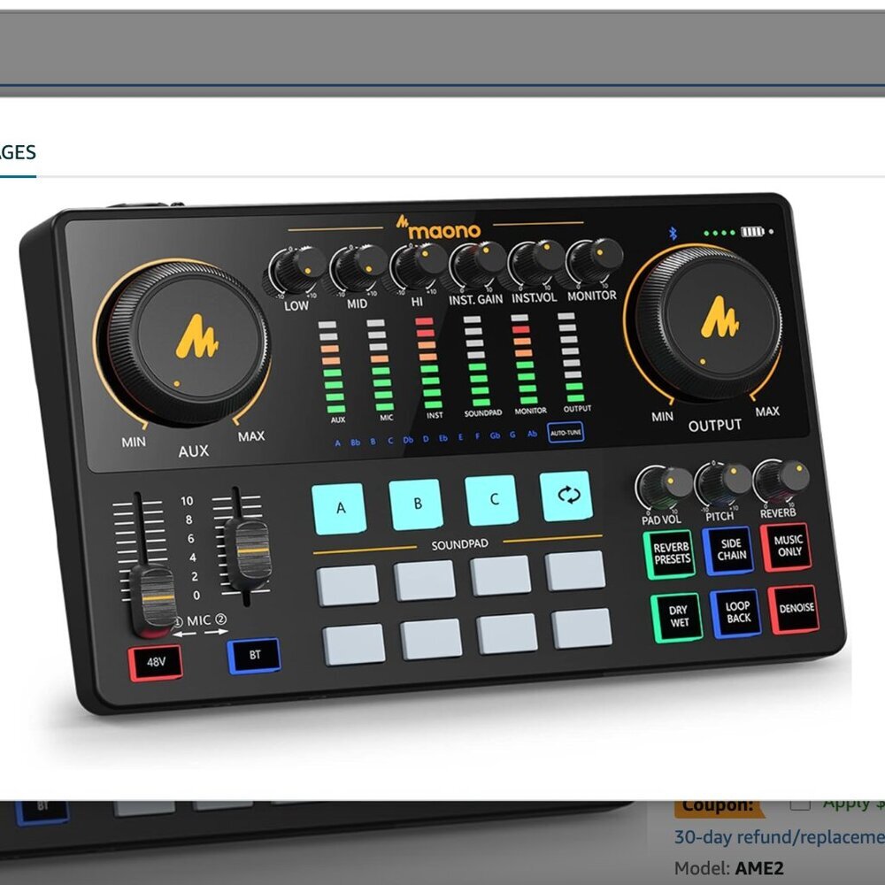 MAONO Audio Interface MaonoCaster 10-Channel Podcast Mixer AME2 Model NEW